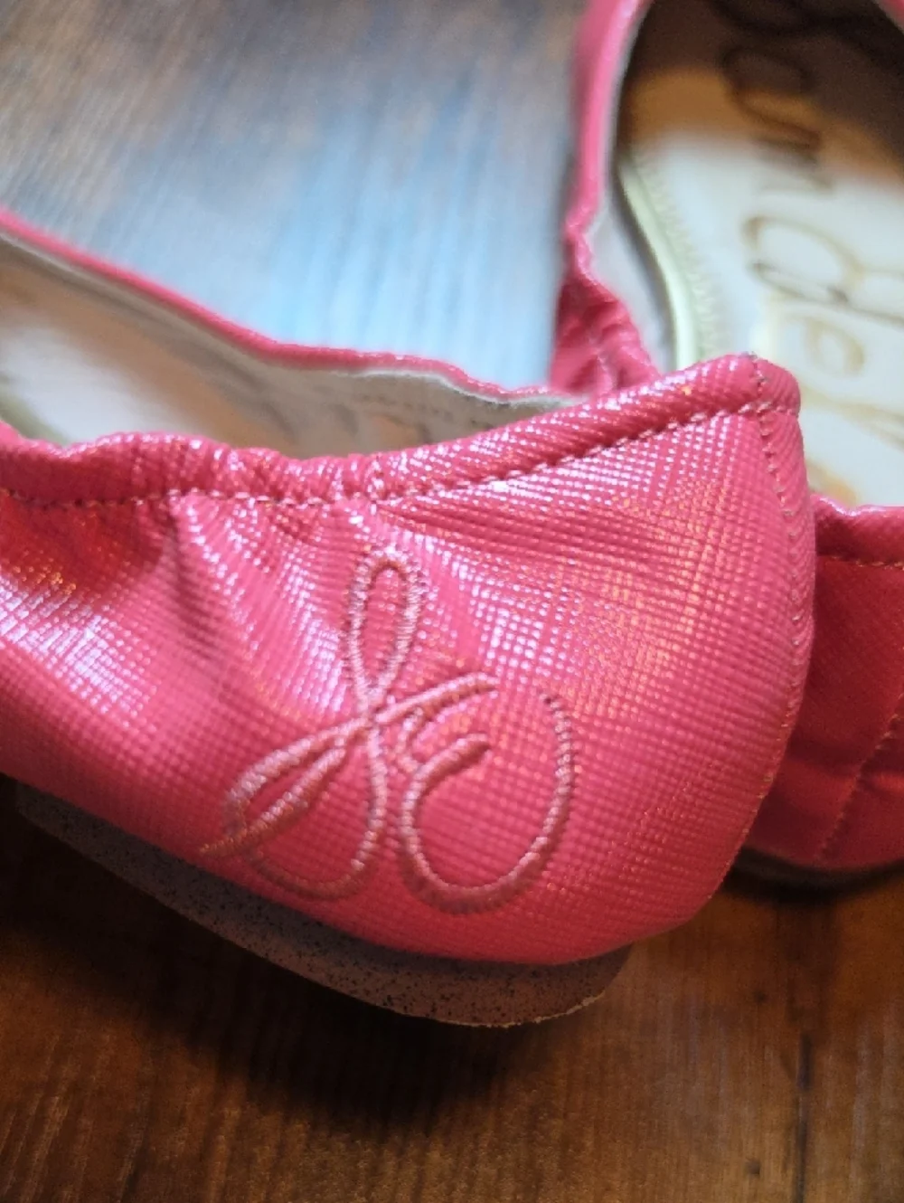 Girls Pink Ballet Flats with Bow Accent